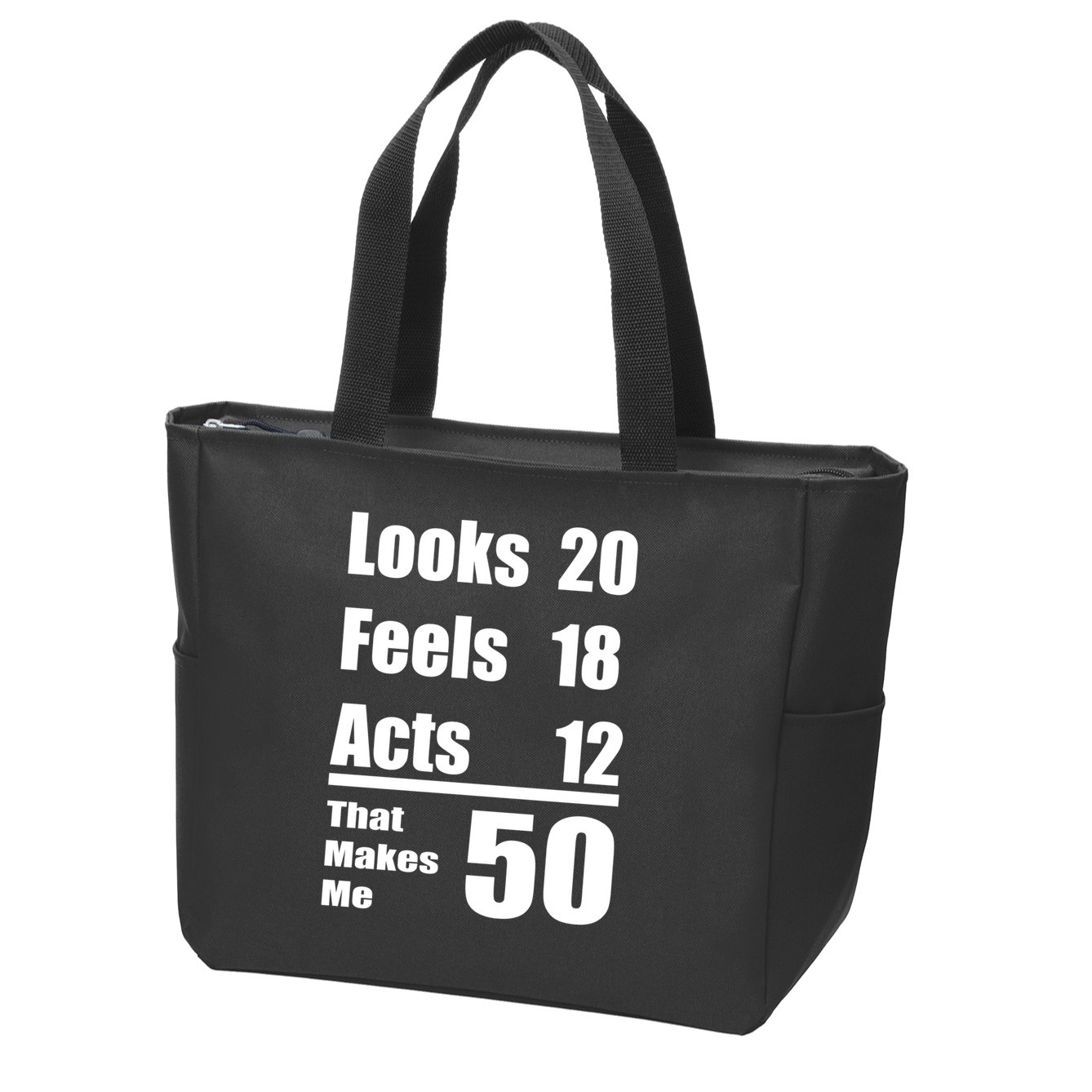 Funny 50th Birthday Fifty Years Zip Tote Bag