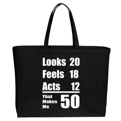 Funny 50th Birthday Fifty Years Cotton Canvas Jumbo Tote