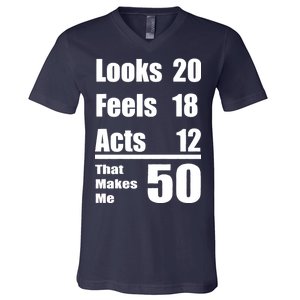 Funny 50th Birthday Fifty Years V-Neck T-Shirt