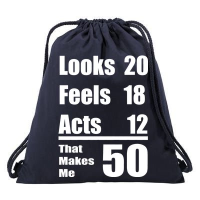 Funny 50th Birthday Fifty Years Drawstring Bag