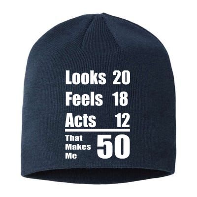 Funny 50th Birthday Fifty Years Sustainable Beanie