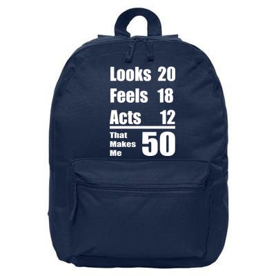 Funny 50th Birthday Fifty Years 16 in Basic Backpack