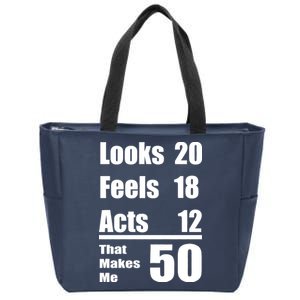 Funny 50th Birthday Fifty Years Zip Tote Bag