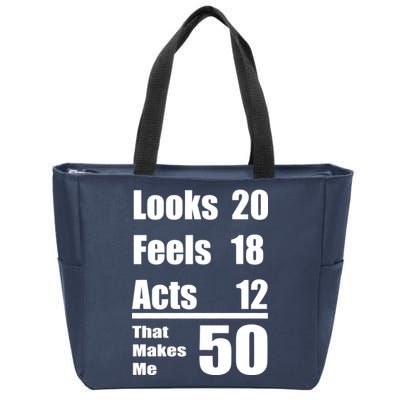 Funny 50th Birthday Fifty Years Zip Tote Bag