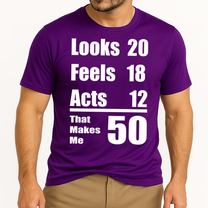 Funny 50th Birthday Fifty Years Cooling Performance Crew T-Shirt