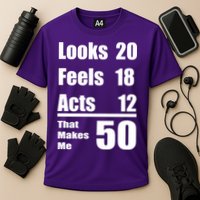 Funny 50th Birthday Fifty Years Cooling Performance Crew T-Shirt