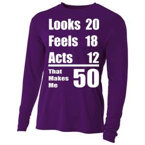 Funny 50th Birthday Fifty Years Cooling Performance Long Sleeve Crew