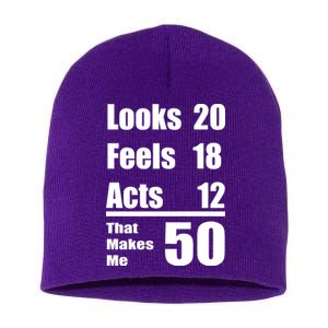 Funny 50th Birthday Fifty Years Short Acrylic Beanie