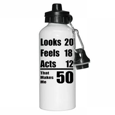 Funny 50th Birthday Fifty Years Aluminum Water Bottle 