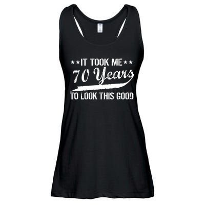 Funny 70th Birthday Look This Good Ladies Essential Flowy Tank