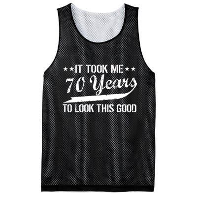Funny 70th Birthday Look This Good Mesh Reversible Basketball Jersey Tank