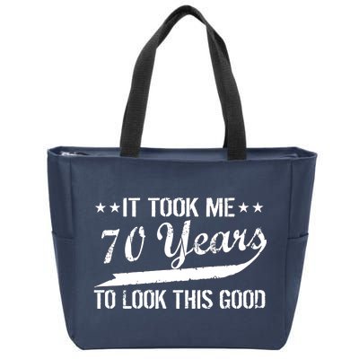 Funny 70th Birthday Look This Good Zip Tote Bag