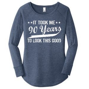 Funny 90th Birthday: It Took Me 90 Years To Look This Good Women's Perfect Tri Tunic Long Sleeve Shirt