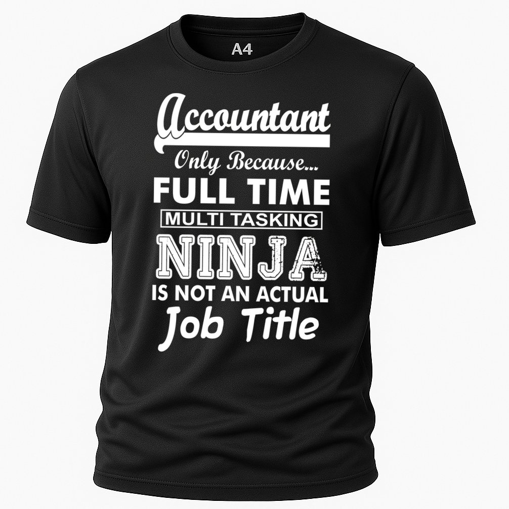Funny Accountant Full Time Ninja Cooling Performance Crew T-Shirt