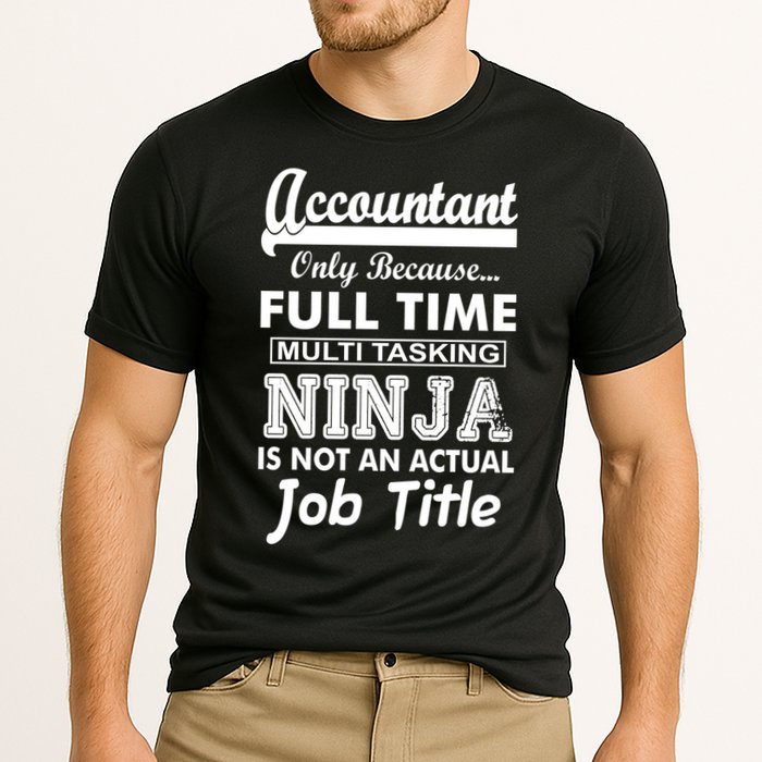Funny Accountant Full Time Ninja Cooling Performance Crew T-Shirt