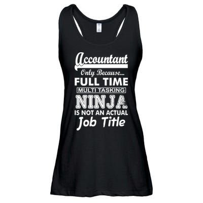 Funny Accountant Full Time Ninja Ladies Essential Flowy Tank