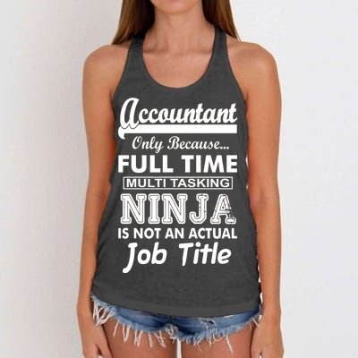 Funny Accountant Full Time Ninja Women's Knotted Racerback Tank