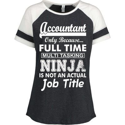 Funny Accountant Full Time Ninja Enza Ladies Jersey Colorblock Tee