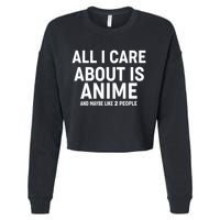 Funny All I Care About is Anime and Maybe Like 2 People Cropped Pullover Crew