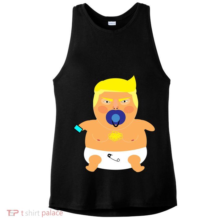 Funny Angry Baby Trump Balloon Ladies PosiCharge Tri-Blend Wicking Tank