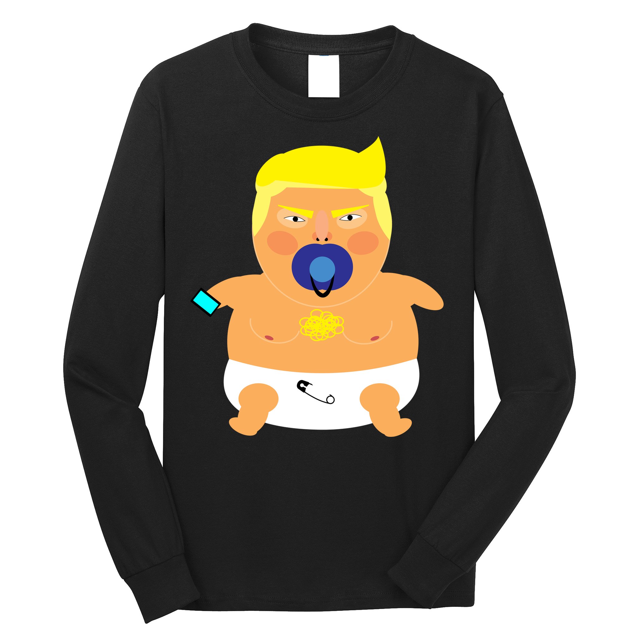 Funny Angry Baby Trump Balloon Long Sleeve Shirt