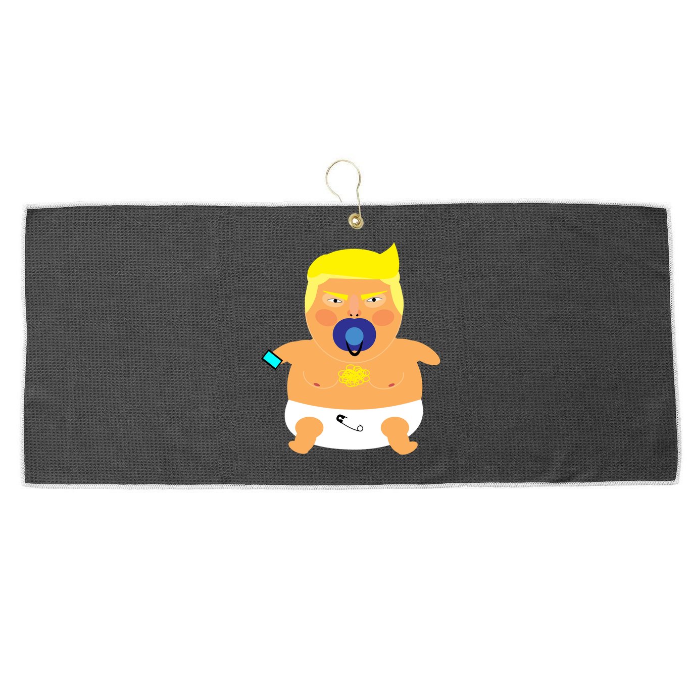 Funny Angry Baby Trump Balloon Large Microfiber Waffle Golf Towel