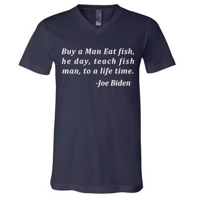 Funny Anti Joe Biden Quote Stumbles His Words V-Neck T-Shirt