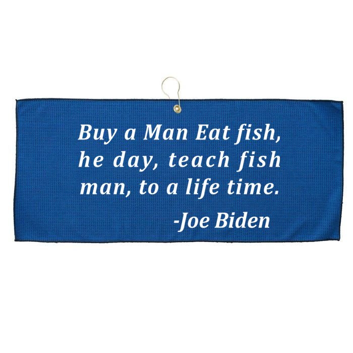 Funny Anti Joe Biden Quote Stumbles His Words Large Microfiber Waffle Golf Towel