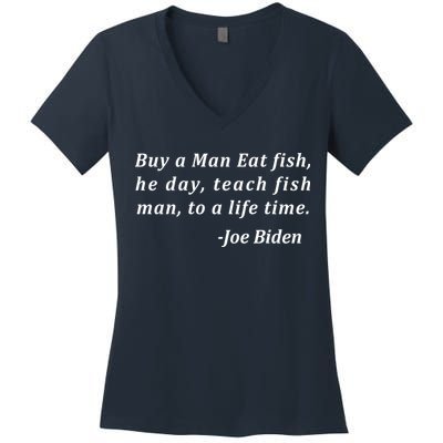 Funny Anti Joe Biden Quote Stumbles His Words Women's V-Neck T-Shirt