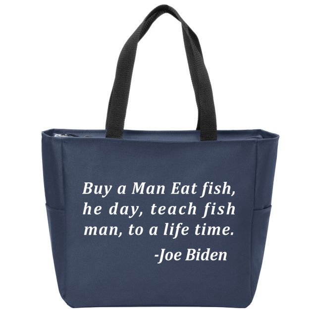 Funny Anti Joe Biden Quote Stumbles His Words Zip Tote Bag