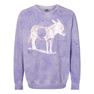 Funny Asshole Donkey Colorblast Crewneck Sweatshirt