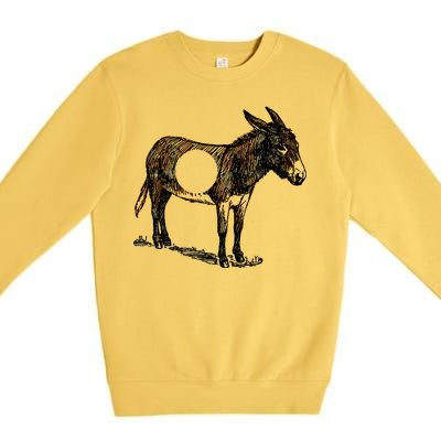 Funny Asshole Donkey Premium Crewneck Sweatshirt