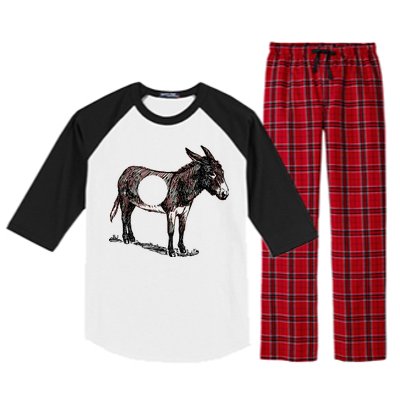 Funny Asshole Donkey Raglan Sleeve Pajama Set