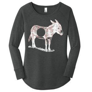 Funny Asshole Donkey Women's Perfect Tri Tunic Long Sleeve Shirt