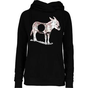 Funny Asshole Donkey Womens Funnel Neck Pullover Hood