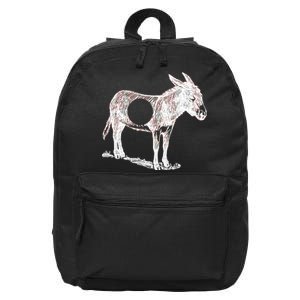 Funny Asshole Donkey 16 in Basic Backpack