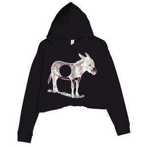 Funny Asshole Donkey Crop Fleece Hoodie