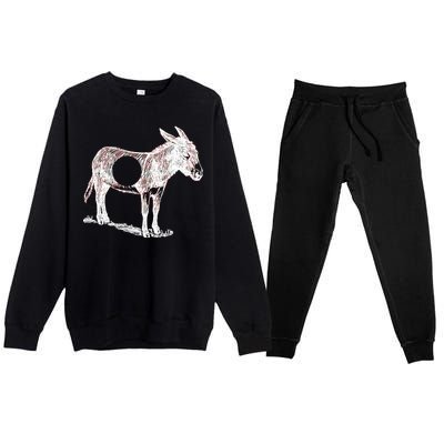 Funny Asshole Donkey Premium Crewneck Sweatsuit Set