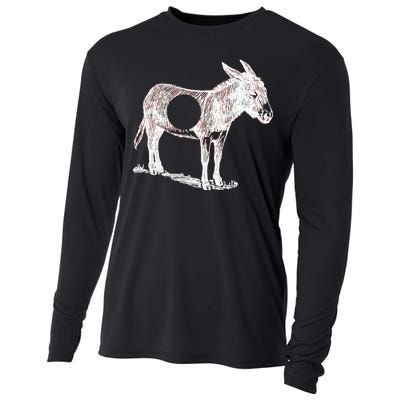 Funny Asshole Donkey Cooling Performance Long Sleeve Crew