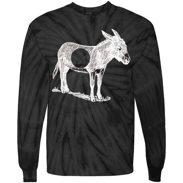 Funny Asshole Donkey Tie-Dye Long Sleeve Shirt