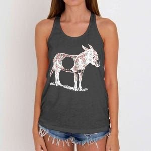 Funny Asshole Donkey Women's Knotted Racerback Tank