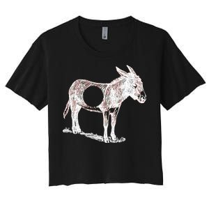 Funny Asshole Donkey Women's Crop Top Tee