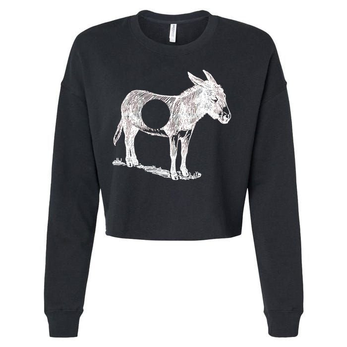 Funny Asshole Donkey Cropped Pullover Crew