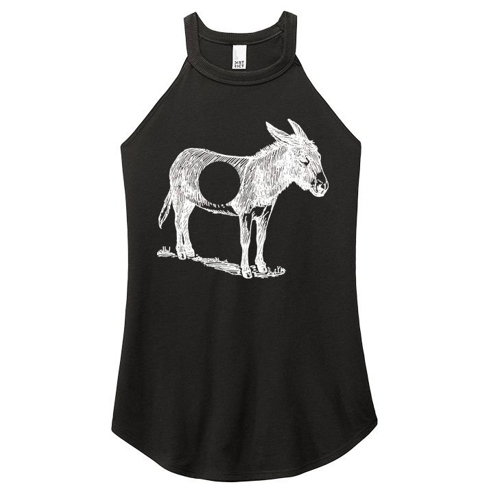 Funny Asshole Donkey Women's Perfect Tri Rocker Tank