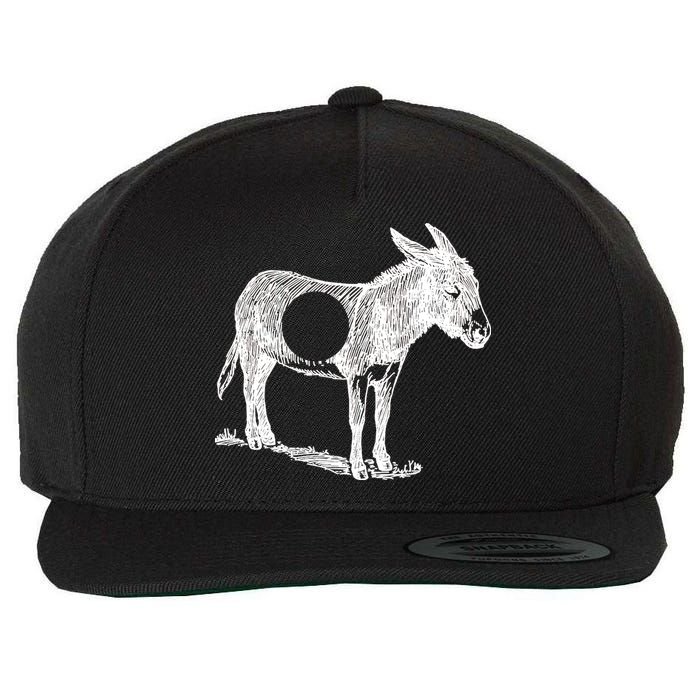 Funny Asshole Donkey Wool Snapback Cap