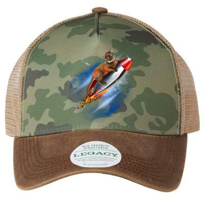 Funny Astronaut Cat Blasting Off In Space Legacy Tie Dye Trucker Hat