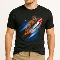 Funny Astronaut Cat Blasting Off In Space Performance Shirt