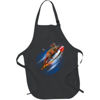 Funny Astronaut Cat Blasting Off In Space Apron