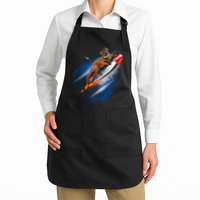 Funny Astronaut Cat Blasting Off In Space Apron