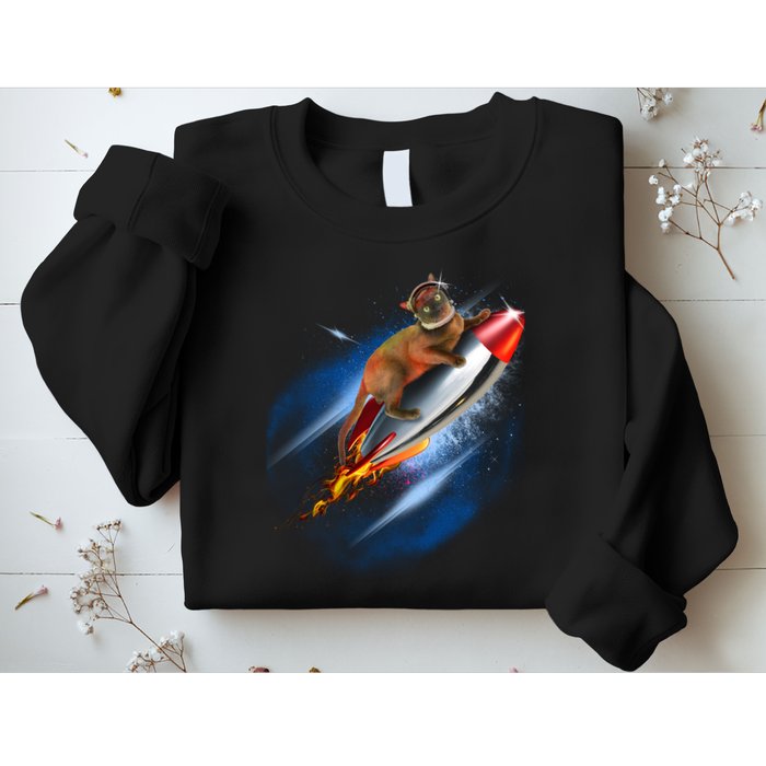 Funny Astronaut Cat Blasting Off In Space Sweatshirt